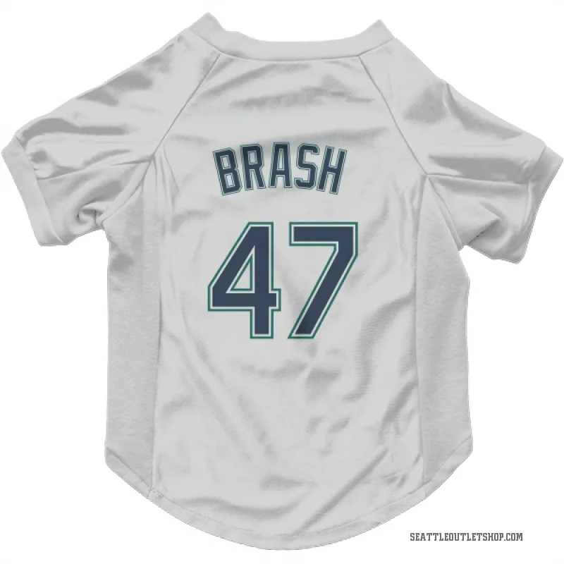 Matt Brash White Seattle Mariners Cat & Dog Pet Jersey