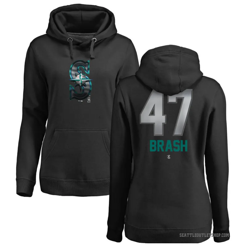 Matt Brash Women's Black Seattle Mariners Branded Midnight Mascot Pullover Hoodie -