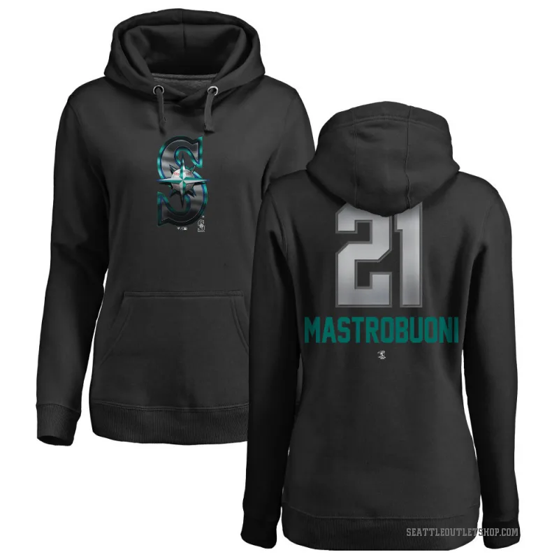 Miles Mastrobuoni Women's Black Seattle Mariners Branded Midnight Mascot Pullover Hoodie -