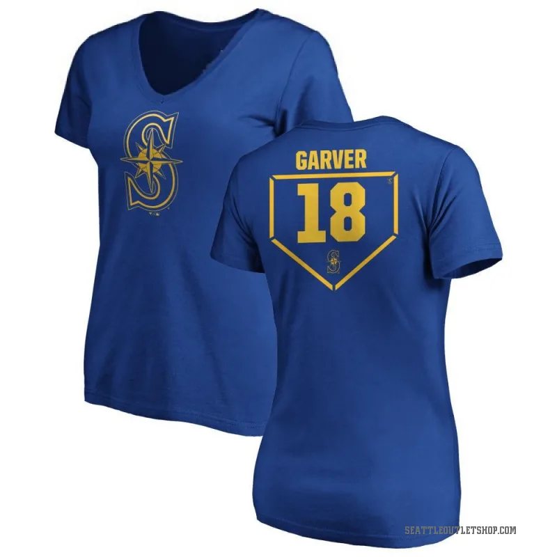 Mitch Garver Women's Royal Seattle Mariners RBI Slim Fit V-Neck T-Shirt -