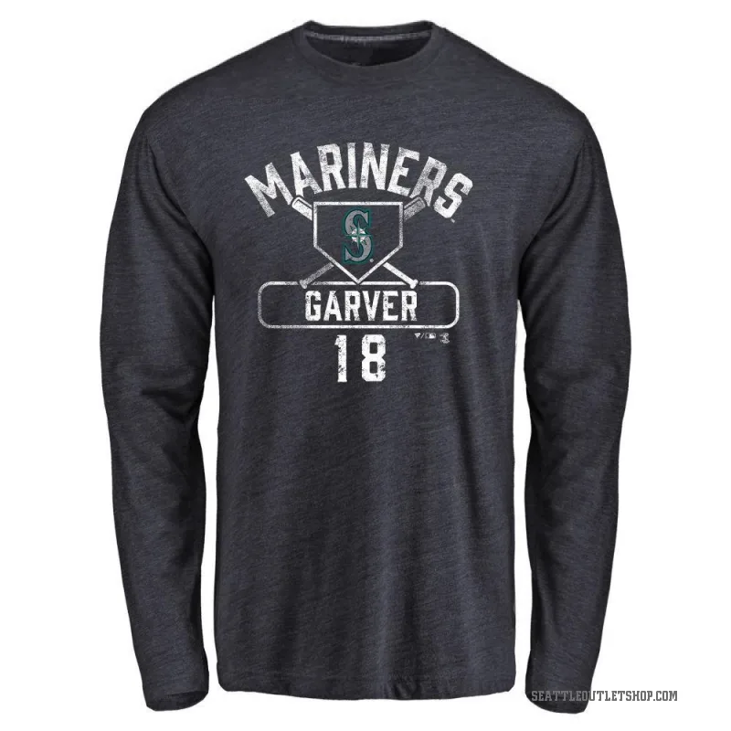Mitch Garver Youth Navy Seattle Mariners Base Runner Long Sleeve T-Shirt -