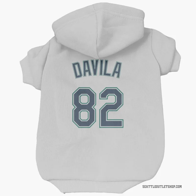 Nick Davila  White Seattle Mariners  Cat & Dog Pet Hoodie