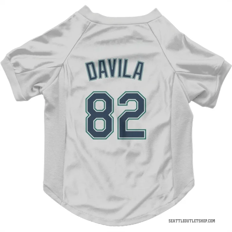 Nick Davila  White Seattle Mariners  Cat & Dog Pet Jersey