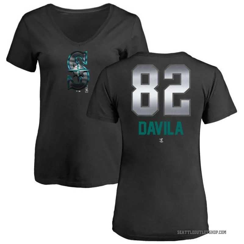 Nick Davila Women's Black Seattle Mariners Midnight Mascot V-Neck T-Shirt -