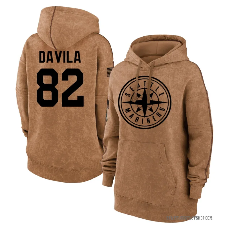 Nick Davila Women's Brown Seattle Mariners 2023 Salute to Service Pullover Hoodie