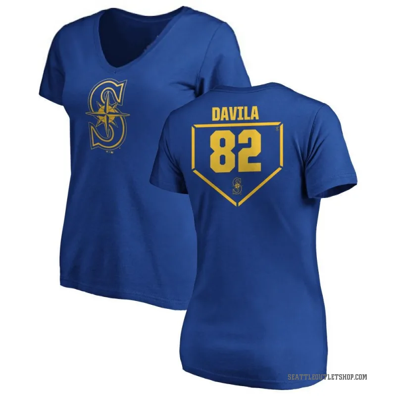 Nick Davila Women's Royal Seattle Mariners RBI Slim Fit V-Neck T-Shirt -