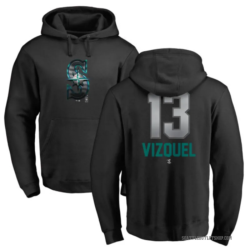 Omar Vizquel Men's Black Seattle Mariners Branded Midnight Mascot Pullover Hoodie -