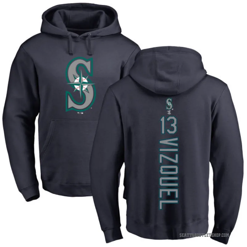 Omar Vizquel Men's Navy Seattle Mariners Backer Pullover Hoodie