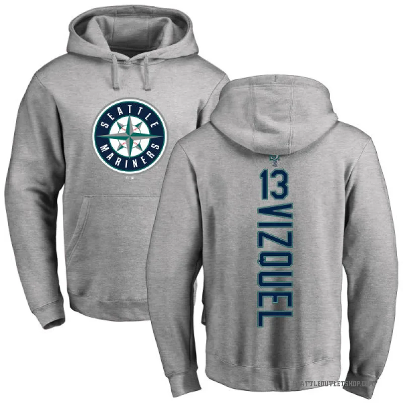 Omar Vizquel Men's Seattle Mariners Ash Backer Pullover Hoodie