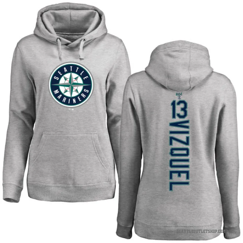 Omar Vizquel Women's Seattle Mariners Ash Backer Pullover Hoodie