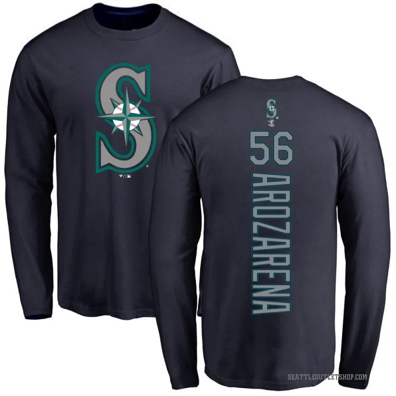 Randy Arozarena Men's Navy Seattle Mariners Backer Long Sleeve T-Shirt -