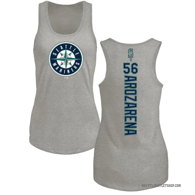 Randy Arozarena Women's Ash Seattle Mariners Backer Tank Top -