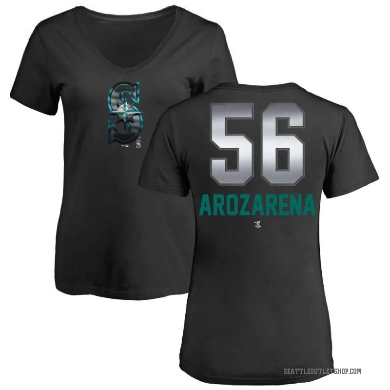 Randy Arozarena Women's Black Seattle Mariners Midnight Mascot V-Neck T-Shirt -