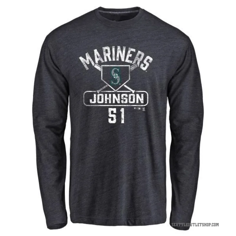 Randy Johnson Youth Navy Seattle Mariners Base Runner Long Sleeve T-Shirt -