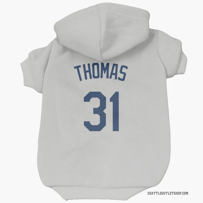 Rhylan Thomas  Gray Seattle Mariners  Cat & Dog Pet Hoodie