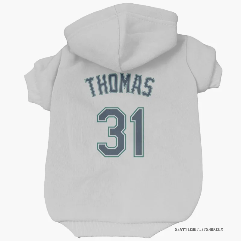 Rhylan Thomas  White Seattle Mariners  Cat & Dog Pet Hoodie