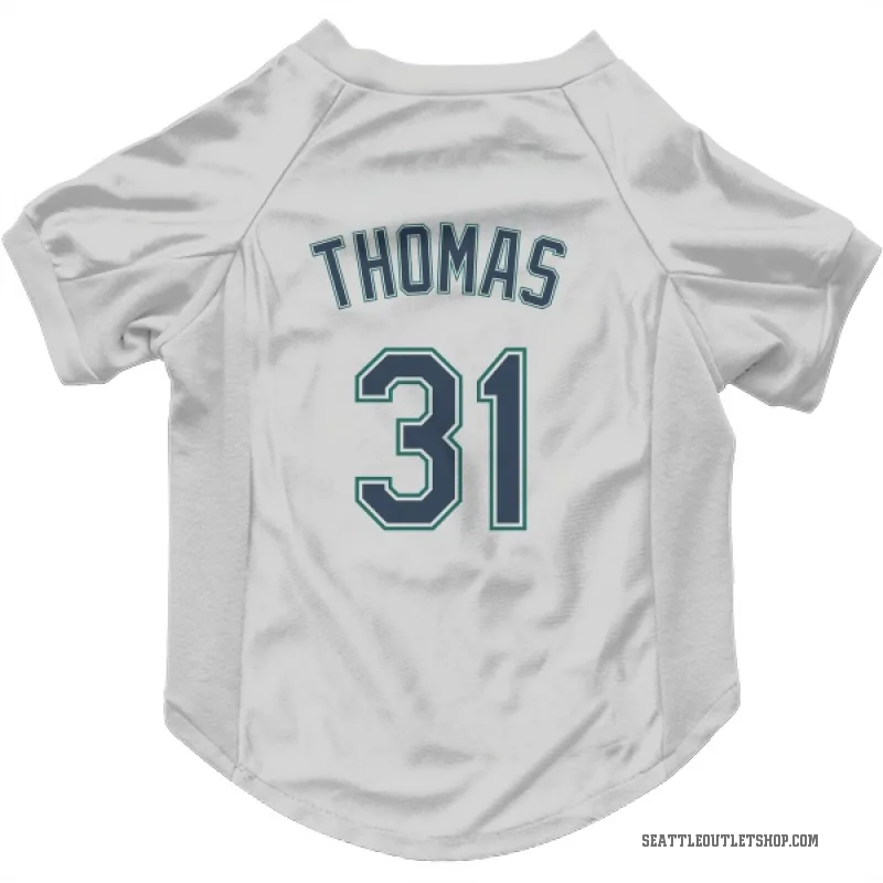 Rhylan Thomas  White Seattle Mariners  Cat & Dog Pet Jersey