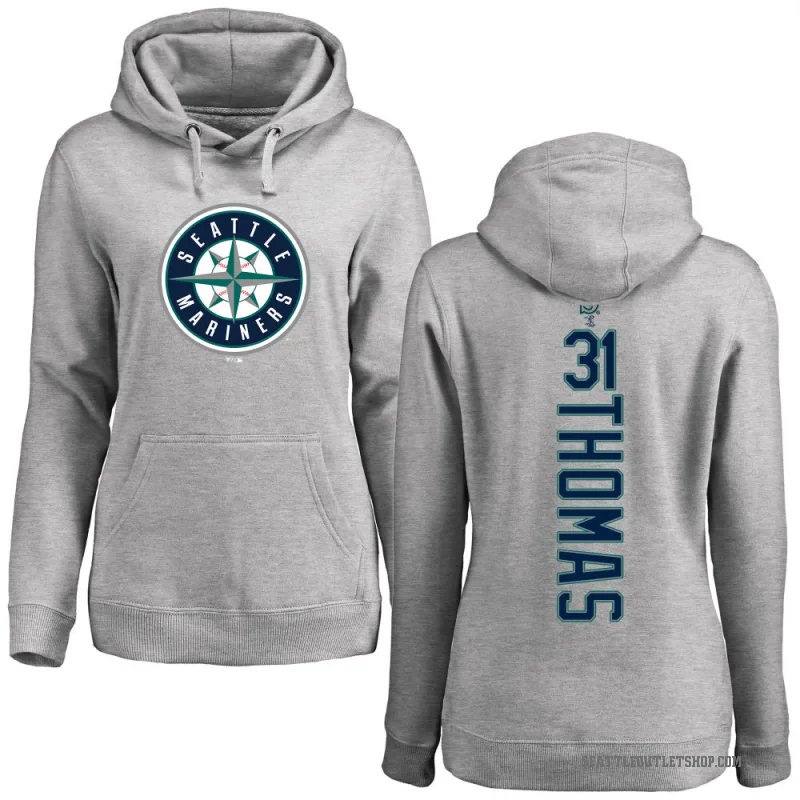 Rhylan Thomas Women's Seattle Mariners Ash Backer Pullover Hoodie