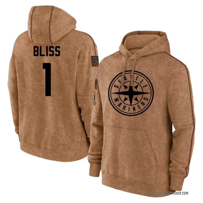 Ryan Bliss Youth Brown Seattle Mariners 2023 Salute to Service Club Pullover Hoodie