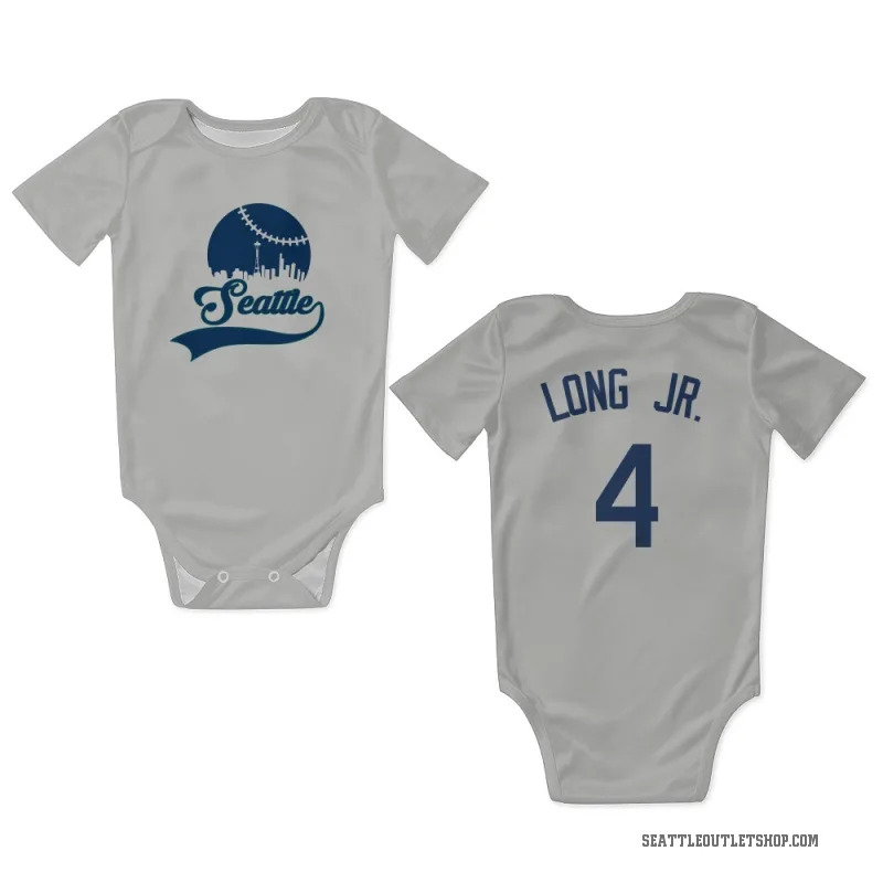 Shed Long Jr.  Gray Seattle Mariners  Newborn & Infant Bodysuit